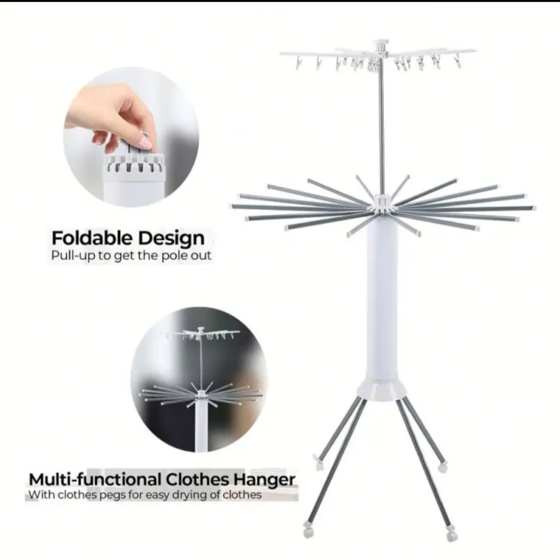 Octopus Drying Stand for Clothes | Foldable Umbrella Style Laundry Rack | Portable Indoor Outdoor Dryer
