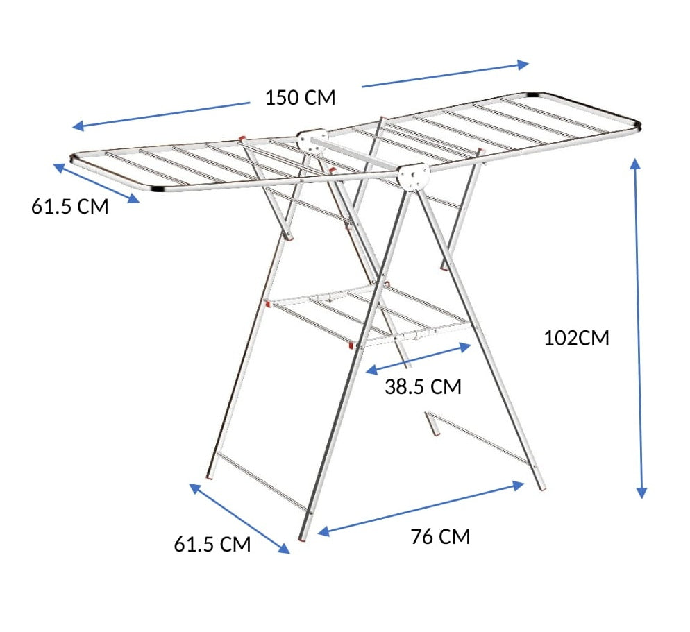 Butterfly Cloth Drying Stand Single Layer | Stainless Steel