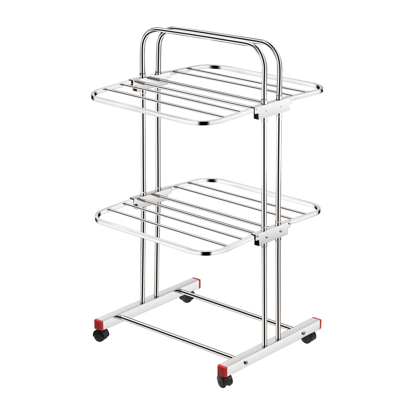 FAST TIME 2 Tier Fully Steel Cloth Dryer Stand Heavy Duty Foldable Laundry Drying Rack | Rust Proof Steel | Space Saving Design